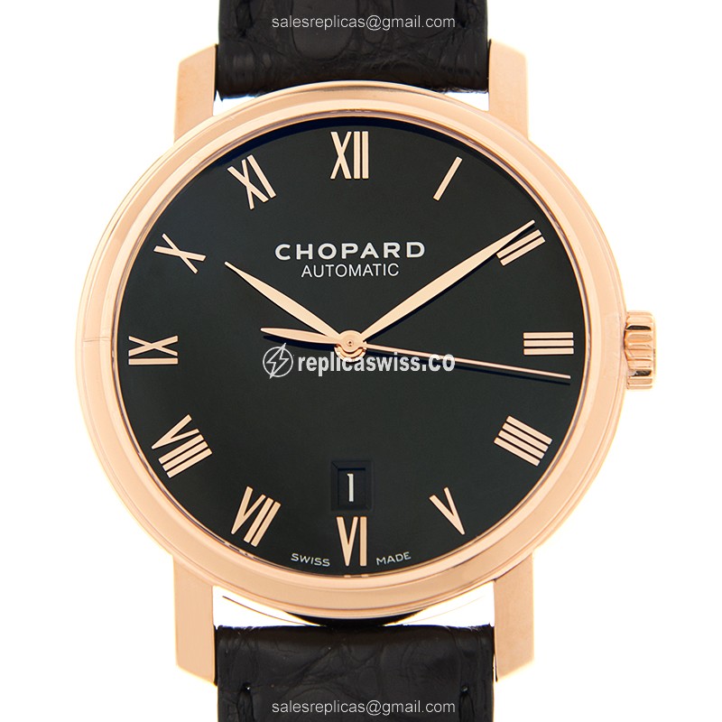 Chopard Classic 161278-5006 - Auto 18kt Rose Gold - Black Dial - Alligator Black Buckle